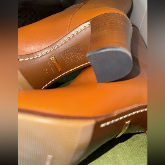 Gucci Knee High Boots Elizabeth Half Horse Bite Light Brown Leather Women Size 9 - Picture 15 of 15